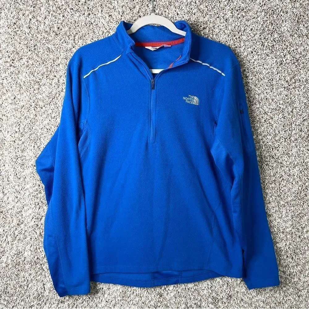 The North‎ Face Sweatshirt Men’s Medium Blue Fleece 1/2 Neck Zip Pullover Jacket